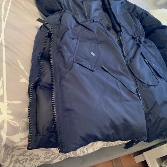 Club Monaco Trapeze Oversized Puffer Coat Navy Blue Size XS - Picture 5 of 11